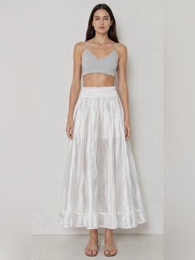 Rabens Saloner Ottaiva Glitzy Full Skirt Sheer A-line Midi Women’s Size M NWT